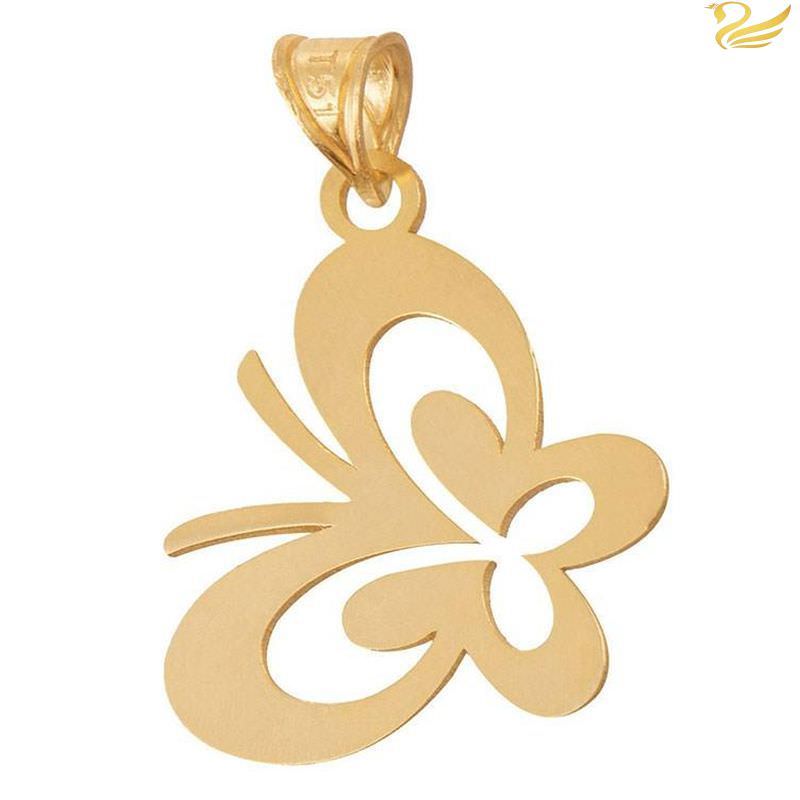 پلاک طلا 18عیار زنانه طرح پروانه ملکه پلاک طلا 18عیار زنانه طرح پروانه ملکه