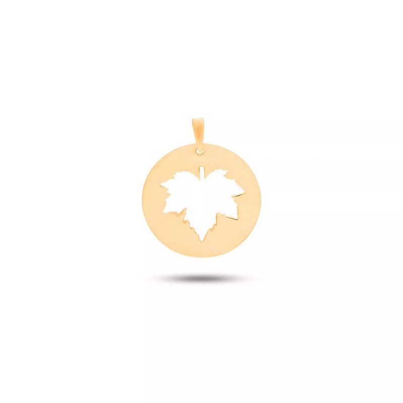 پلاک طلا 18عیار طرح نماد برگ