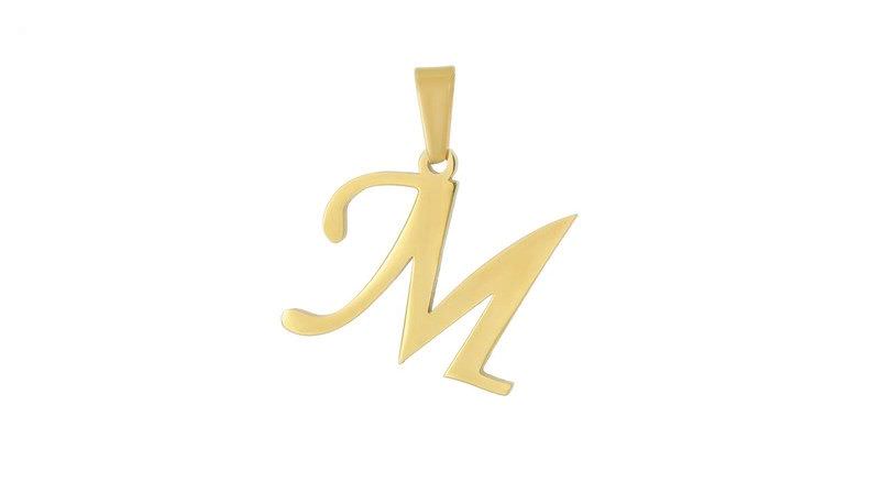 پلاک طلا 18 عیار حرف M