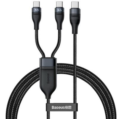 کابل سه سر تایپ سی باسئوس مدل Fast Charging-100W طول 1.5 متر