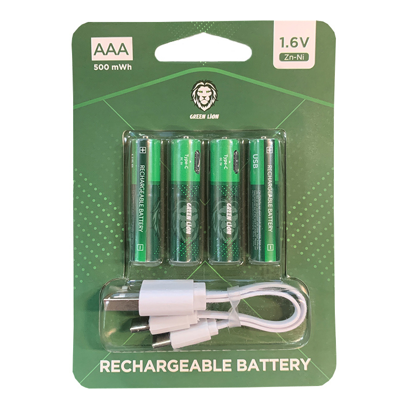 باتری نیم قلمی قابل شارژ گرین لاین مدل 500mWh بسته چهار عددی