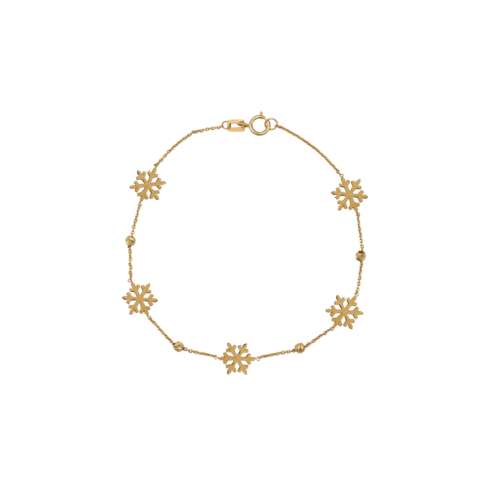 دستبند گوله برف کریسمسی طلا 18 عیار