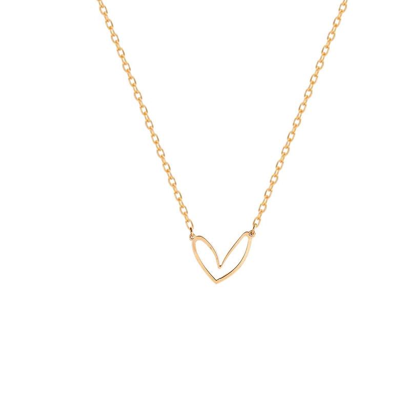 گردنبند طلا 18عیار زنانه طرح قلب فرماتیک