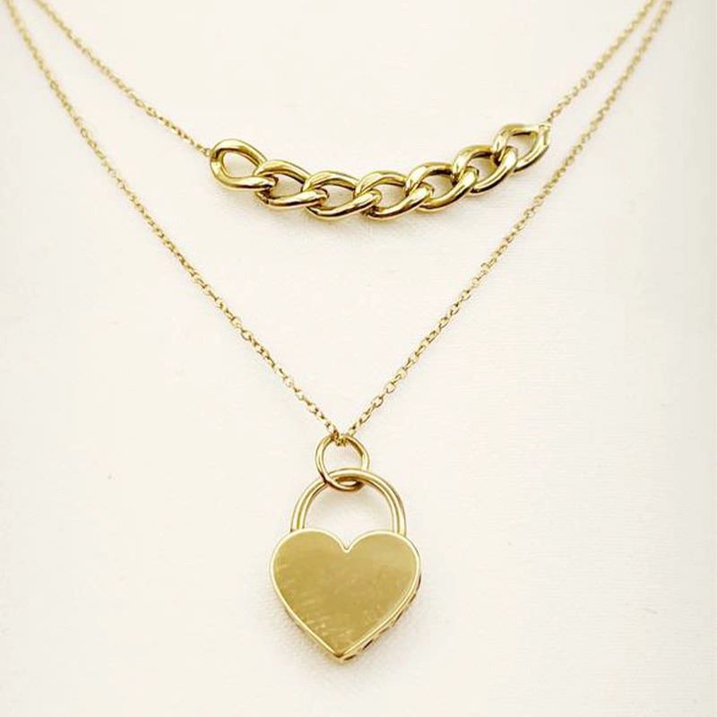 گردنبند طلا 18عیار طرح کارتیر و قلب تیفانی