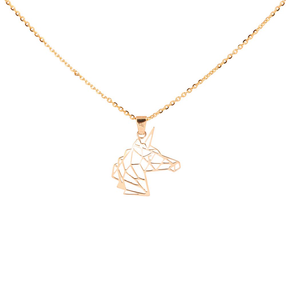 گردنبند طلا 18 عیار زنانه قو طلایی طرح یونیکرن