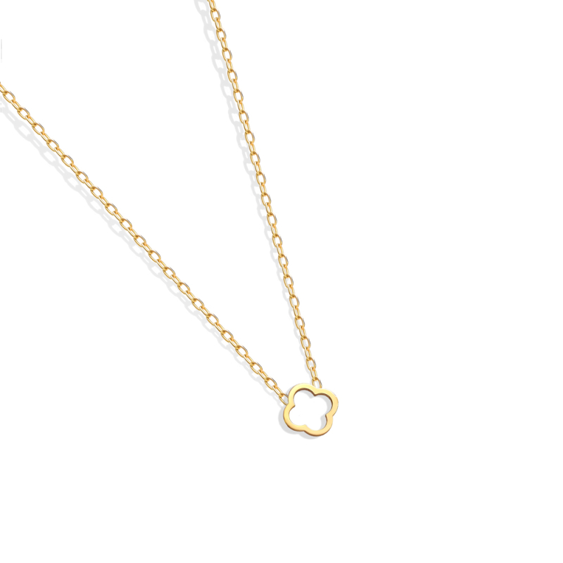 گردنبند طلا 18 عیار زنانه قو طلایی طرح ونکلیف خالی تک پلاک