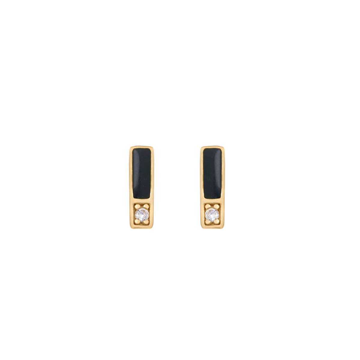 گوشواره طلای 18 عیار بان گالری مدل لیانا مشکی