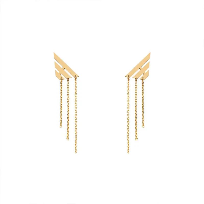 گوشواره طلا 18 عیار زنانه قو طلایی طرح حماسه