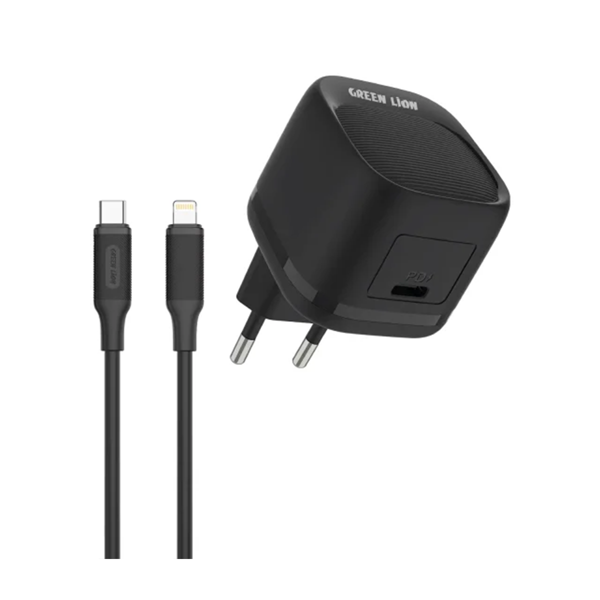 شارژر دیواری گرین لاین مدل GNPD20ECLWCBK به همراه کابل تایپ سی به لایتنینگ