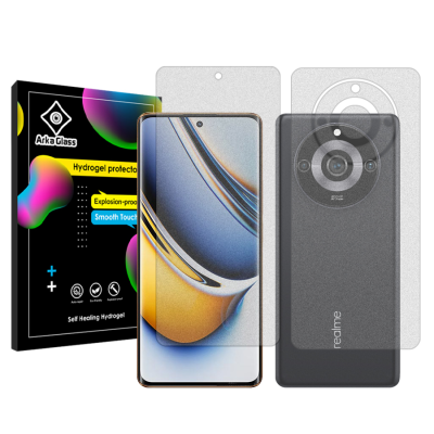 محافظ صفحه نمایش مات گوشی ریلمی 11 Pro Plus آرکا گلس مدل Tough به همراه محافظ پشت گوشی