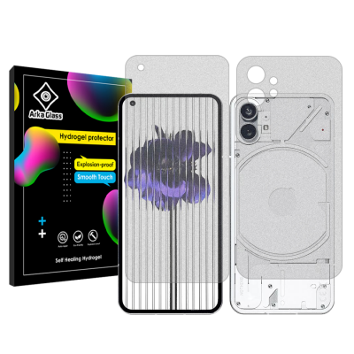 محافظ صفحه نمایش مات گوشی ناتینگ فون 1 آرکا گلس مدل Tough به همراه محافظ پشت گوشی