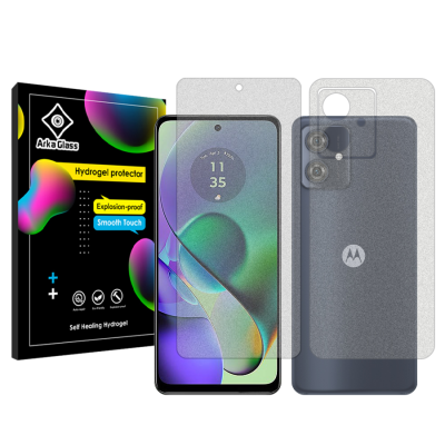 محافظ صفحه نمایش مات گوشی موتورولا Moto G54 آرکا گلس مدل Tough به همراه محافظ پشت گوشی