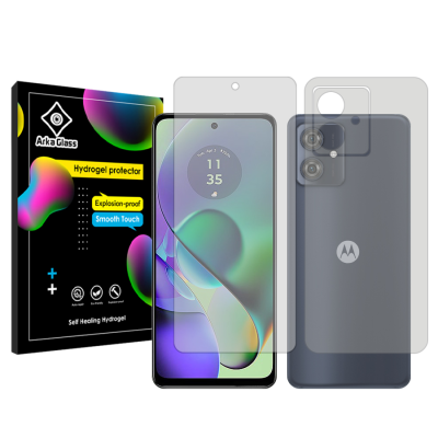 محافظ صفحه نمایش شفاف گوشی موتورولا Moto G54 آرکا گلس مدل Tough به همراه محافظ پشت گوشی