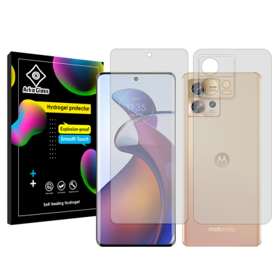 محافظ صفحه نمایش شفاف گوشی موتورولا Edge 30 Fusion آرکا گلس مدل Tough به همراه محافظ پشت گوشی