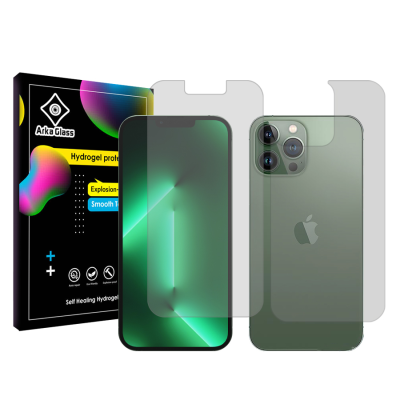 محافظ صفحه نمایش شفاف گوشی اپل iPhone 13 Pro Max آرکا گلس مدل Tough به همراه محافظ پشت گوشی