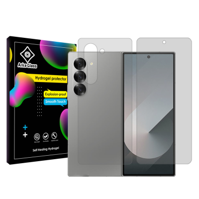 محافظ صفحه نمایش شفاف گوشی سامسونگ Galaxy Z Fold6 آرکا گلس مدل Tough به همراه محافظ پشت گوشی
