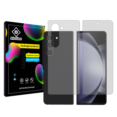 محافظ صفحه نمایش شفاف گوشی سامسونگ Galaxy Z Fold5 آرکا گلس مدل Tough به همراه محافظ پشت گوشی