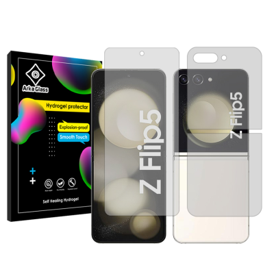 محافظ صفحه نمایش شفاف گوشی سامسونگ Galaxy Z Flip5 آرکا گلس مدل Tough به همراه محافظ پشت گوشی محافظ صفحه نمایش شفاف گوشی سامسونگ Galaxy Z Flip5 آرکا گلس مدل Tough به همراه محافظ پشت گوشی