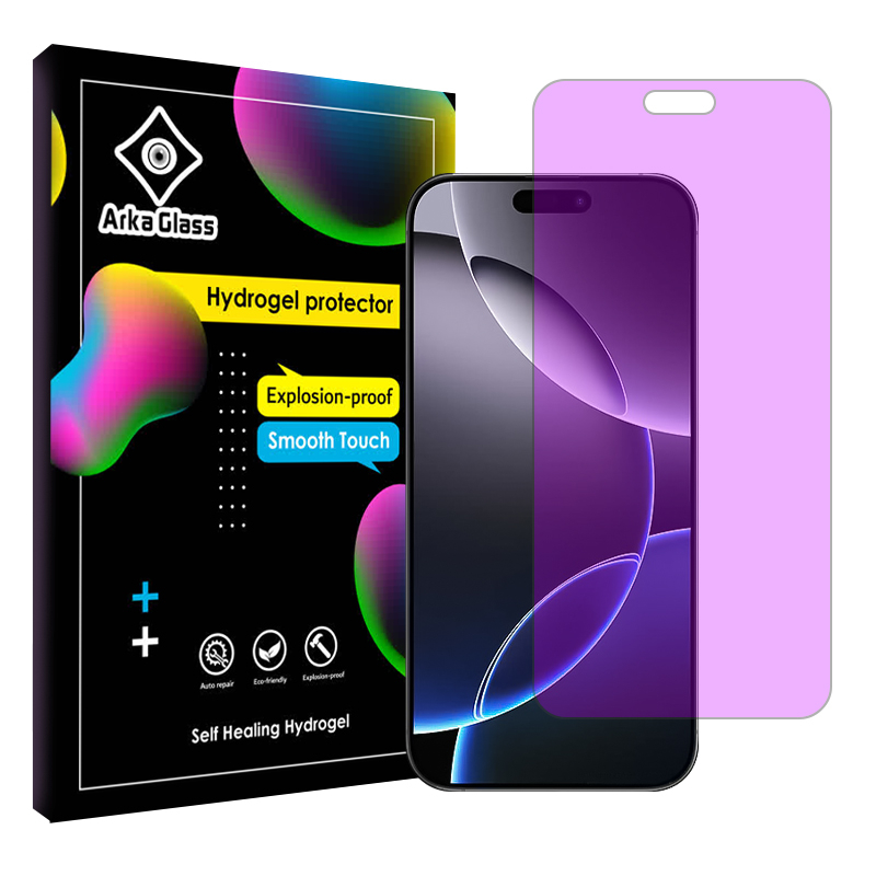 محافظ صفحه نمایش ضد اشعه بنفش گوشی اپل iPhone 16 Pro Max آرکا گلس مدل Tough