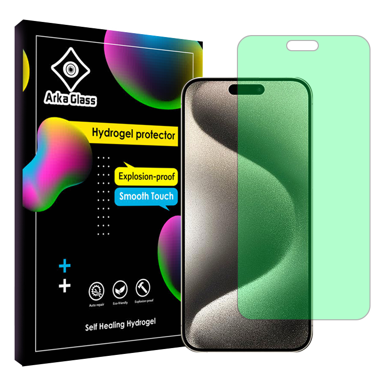 محافظ صفحه نمایش گرین لایت گوشی اپل iPhone 15 Pro Max آرکا گلس مدل Tough محافظ صفحه نمایش گرین لایت گوشی اپل iPhone 15 Pro Max آرکا گلس مدل Tough