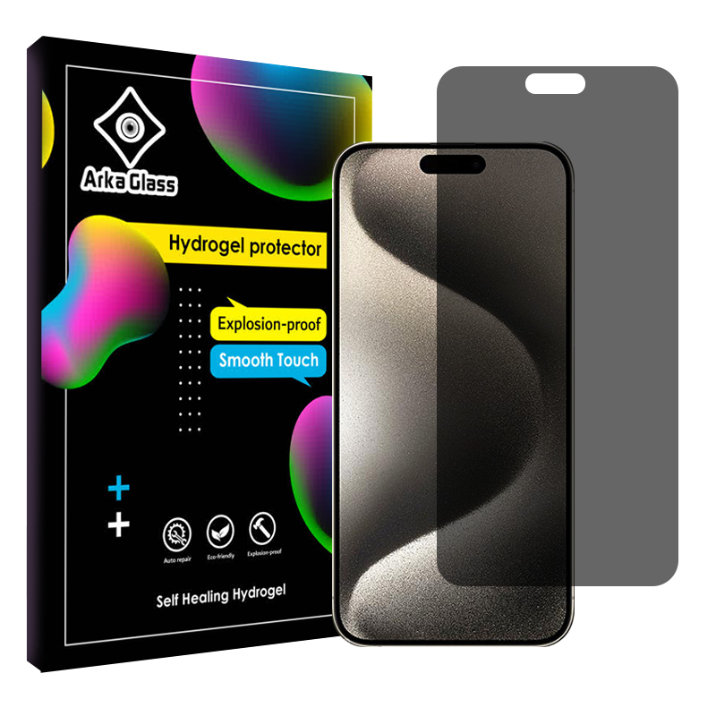 محافظ صفحه نمایش  حریم شخصی گوشی اپل iPhone 15 Pro Max آرکا گلس مدل Tough