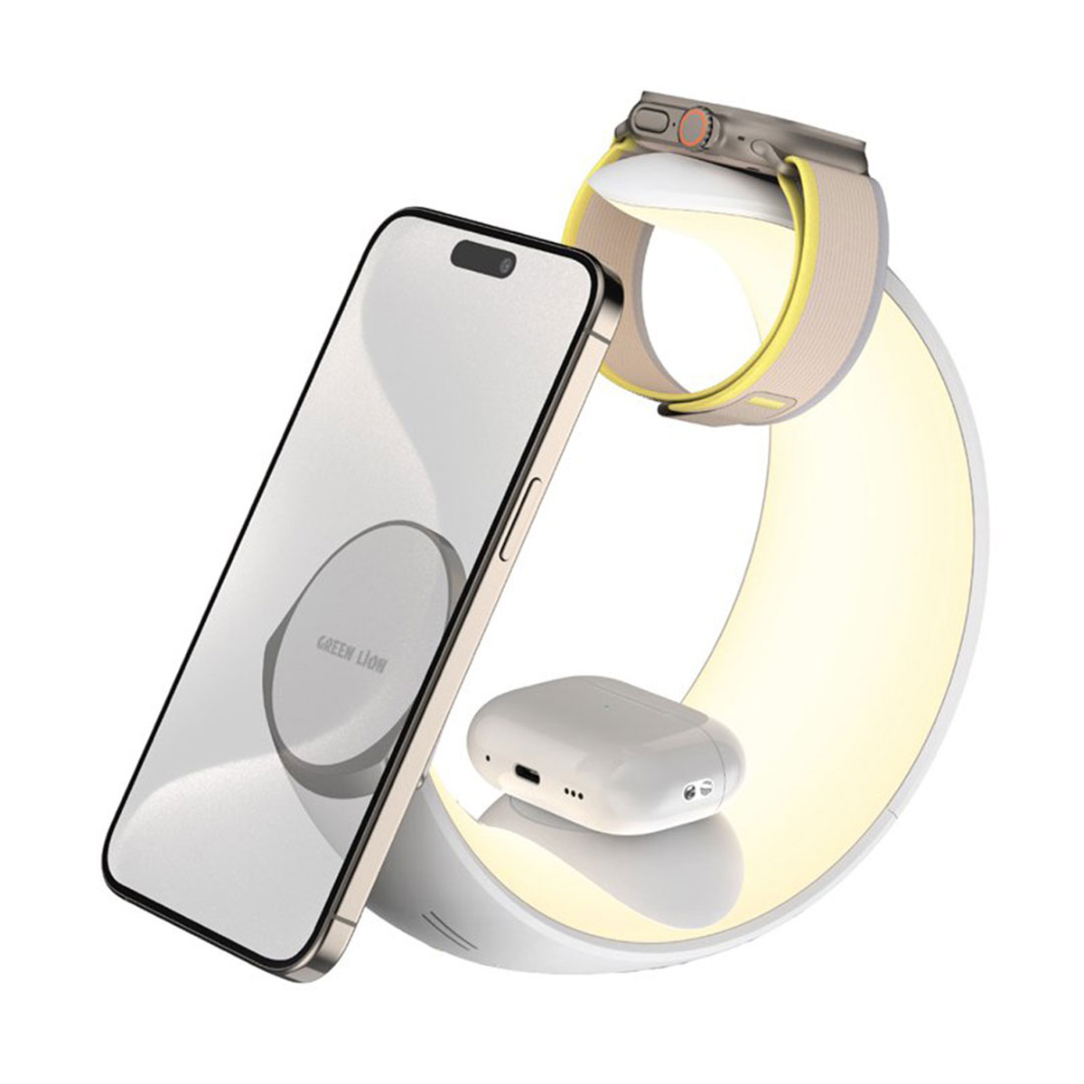 شارژر بی سیم گرین لاین مدل Moon Charge 4in1 شارژر بی سیم گرین لاین مدل Moon Charge 4in1