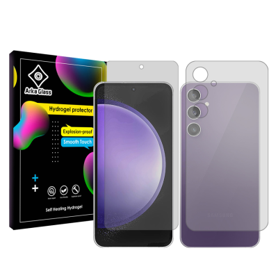 محافظ صفحه نمایش شفاف گوشی موبایل سامسونگ Galaxy S23 FE آرکا گلس مدل Tough به همراه محافظ پشت گوشی