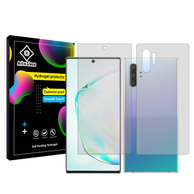 محافظ صفحه نمایش شفاف گوشی سامسونگ Galaxy Note10 Plus آرکا گلس مدل Tough به همراه محافظ پشت گوشی