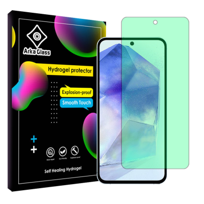 محافظ صفحه نمایش گرین لایت گوشی سامسونگ Galaxy A55 5G آرکا گلس مدل Tough محافظ صفحه نمایش گرین لایت گوشی سامسونگ Galaxy A55 5G آرکا گلس مدل Tough