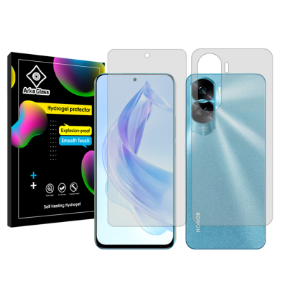 محافظ صفحه نمایش شفاف گوشی آنر 90 Lite آرکا گلس مدل Tough به همراه محافظ پشت گوشی