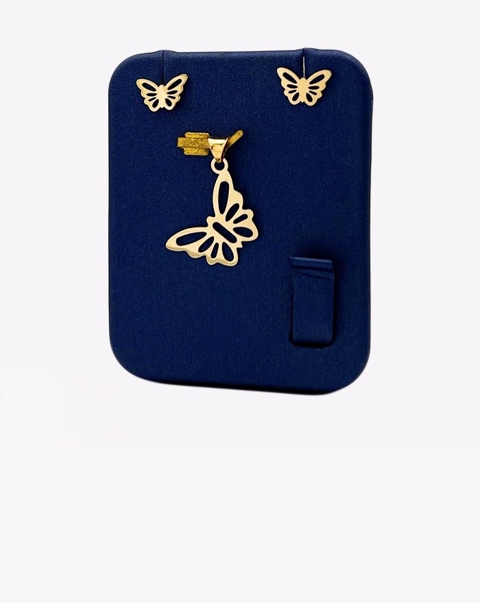 نیم ست طلا زنانه 18 عیار اپال گلد مدل پروانه