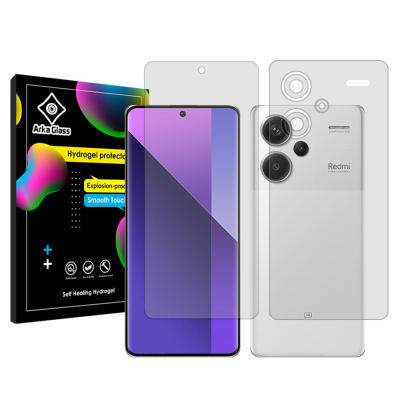 محافظ صفحه نمایش شفاف گوشی شیائومی Redmi Note 13 Pro Plus به همراه محافظ پشت گوشی آرکا گلس مدل Tough