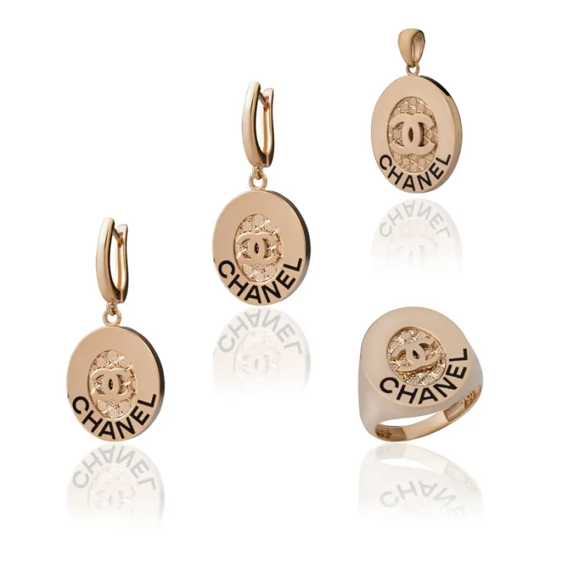 سرویس طلا زنانه 18عیار داریم گلد مدل رولکس با طرح شنل