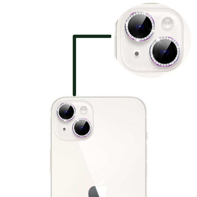 محافظ لنز دوربین گوشی اپل iPhone 14 Plus / 14 گرین مدل Diamond