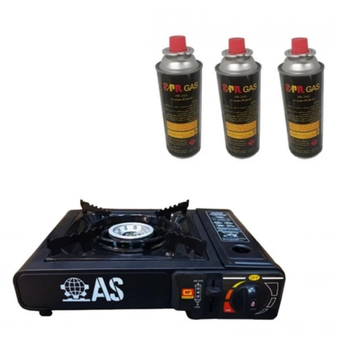 اجاق سفری مدل AS به همراه سه عدد کپسول گاز سفری اجاق سفری مدل AS به همراه سه عدد کپسول گاز سفری