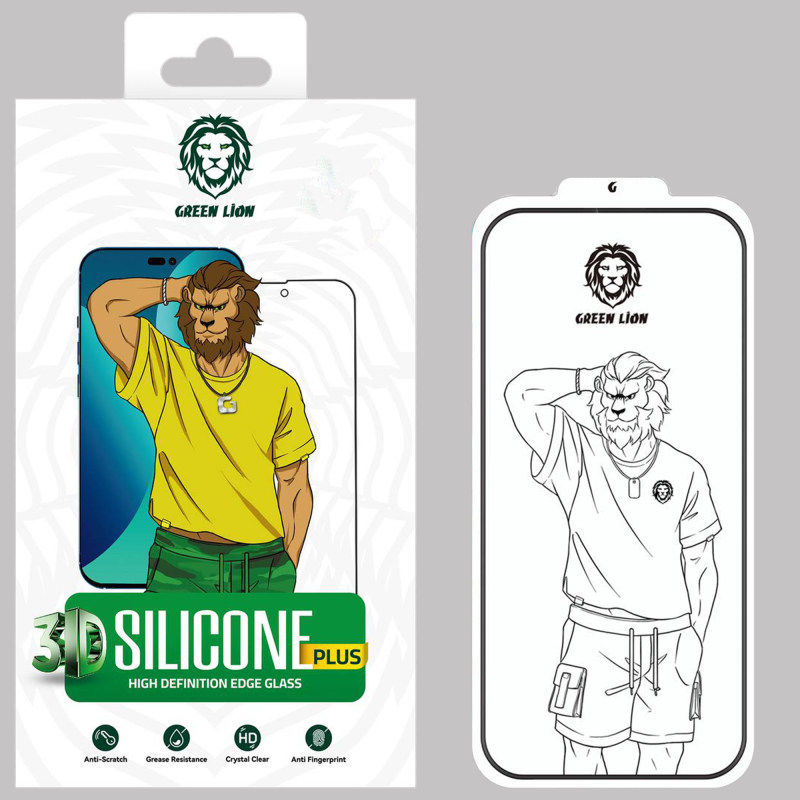 گلس گوشی اپل iPhone 13 Pro Max/14 Plus گرین مدل Silicone-HD Plus