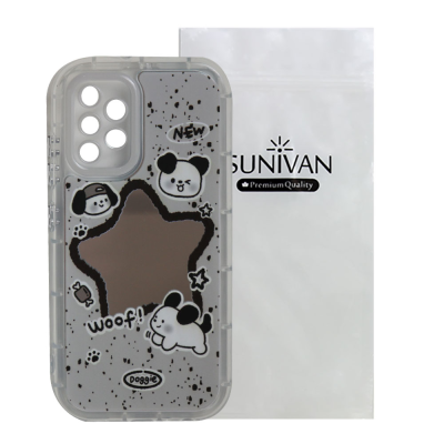 کاور گوشی سامسونگ Galaxy A32 4G سانیوان مدل آینه ای طرح فانتزی سگ