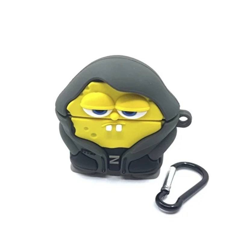 کاور کیس اپل AirPods 4 به همراه آویز مدل فانتزی طرح باب اسفنجی