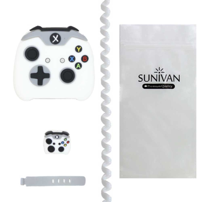 محافظ شارژر دیواری سانیوان طرح عروسکی دسته xbox به همراه محافظ کابل مجموعه 4 عددی محافظ شارژر دیواری سانیوان طرح عروسکی دسته xbox به همراه محافظ کابل مجموعه 4 عددی