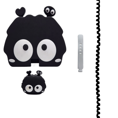 محافظ کابل شارژ مدل فانتزی طرح چشم به همراه محافظ شارژ دیواری مجموعه 4 عددی