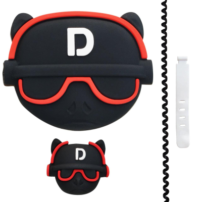 محافظ کابل شارژ پیکسی طرح سگ مدل Bulldog-B به همراه محافظ شارژر دیواری مجموعه 4 عددی