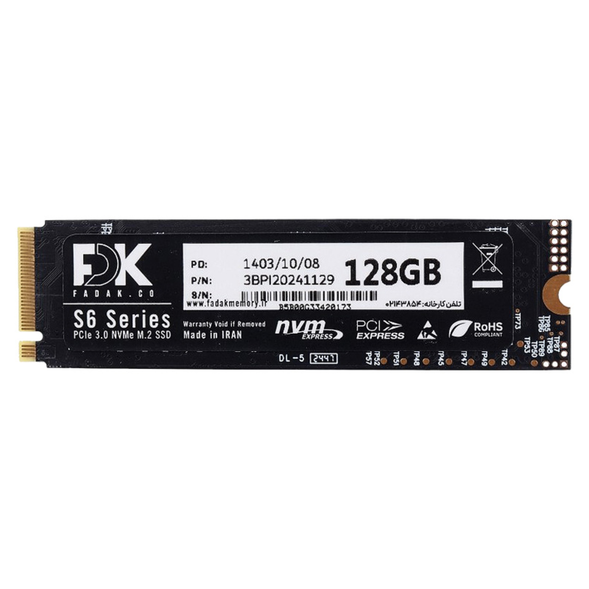 هارد اس اس دی اینترنال فدک مدل S6 NVME M.2 ظرفیت 128 گیگابایت