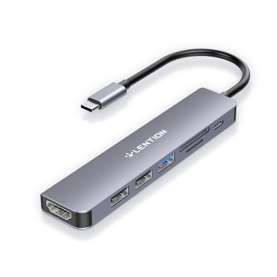 هاب 6 پورت USB-C لنشن مدل CE18-HCR هاب 6 پورت USB-C لنشن مدل CE18-HCR