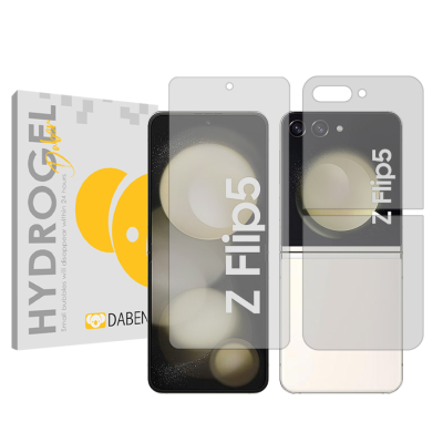 محافظ صفحه نمایش شفاف گوشی سامسونگ Galaxy Z Flip5 دبن مدل Tough به همراه محافظ پشت گوشی