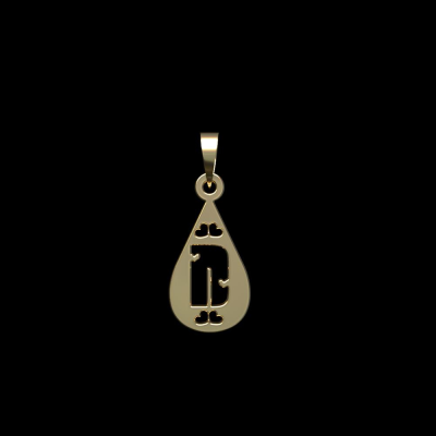 آویز طلا زنانه مدوپد مدل D حرف کد PA1-14740