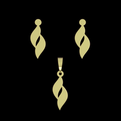 نیم ست طلا 18 عیار مدوپد مدل هندسی کد NA12795