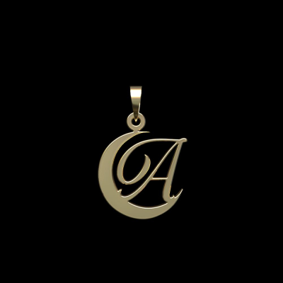 آویز طلا زنانه مدوپد مدل A حرف کد PA1-13687