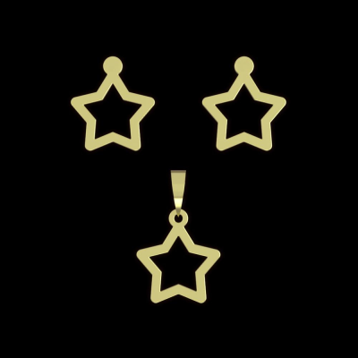 نیم ست طلا 18 عیار مدوپد مدل ستاره کد NA15351