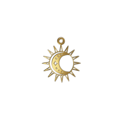 آویز طلا زنانه مدوپد مدل ماه و خورشید کد kc18507