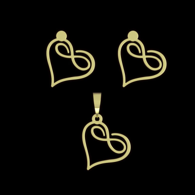 نیم ست طلا 18 عیار مدوپد مدل قلب کد NA17656